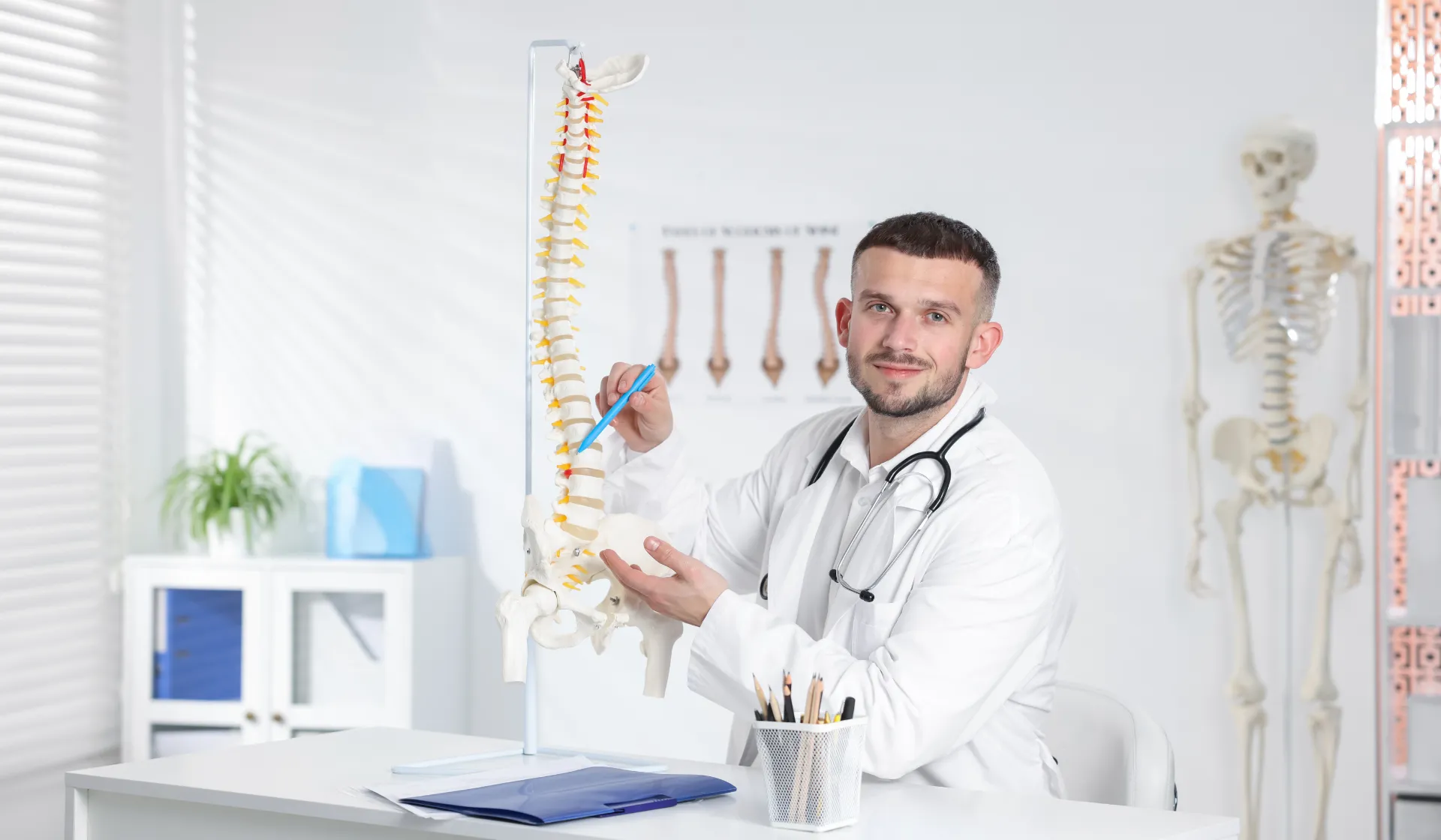 Chiropractic clinic front desk with a fully booked appointment schedule, representing the patient growth LeadGulls PPC delivers